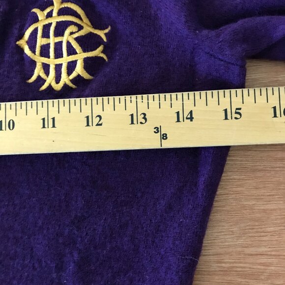 Ralph Lauren Sport 100% Merino Wool Cardigan Women M Purple Button Up Pocket - Picture 8 of 13